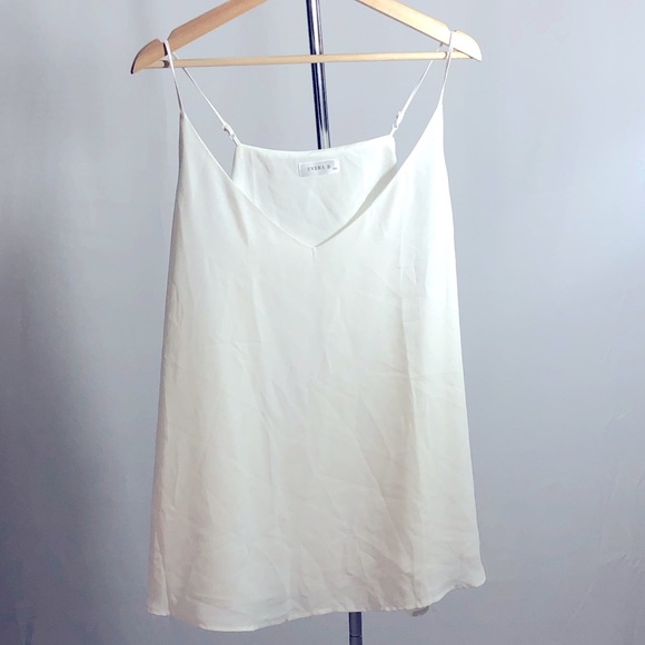 Evera B Tops - Evera B White Flowy Chiffon Adjustable Spaghetti Strap Blouse Size XXL